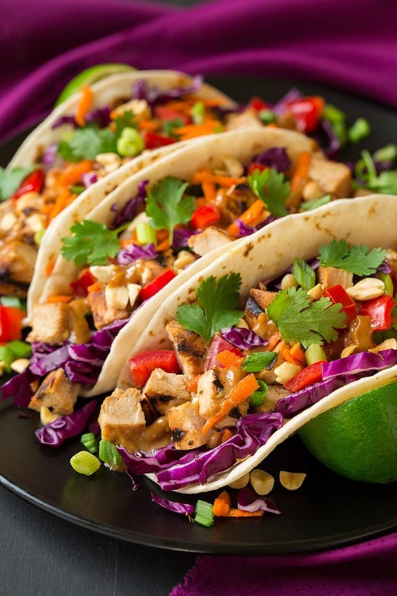 Flavor-Packed Thai Chicken Tacos: Marinade, Grill, & Peanut Sauce